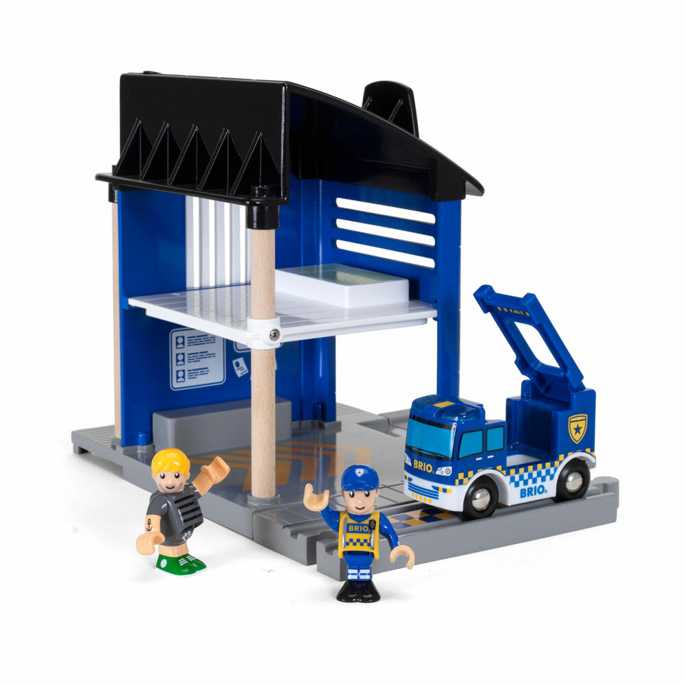 BRIO Polizeistation mit Einsatzfahrzeug, Polizei Holzspielzeug, Holz Spielzeug, 33813