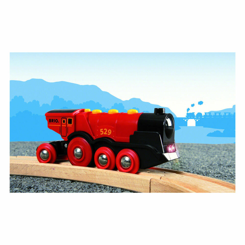 BRIO Rote Lola Batterielok, Zubehör für die Holzeisenbahn, Eisenbahn, Holzspielzeug, Holz Spielzeug, 33592