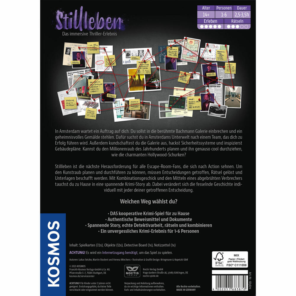 KOSMOS Masters of crime - Still life, crime game, cooperative game, board game, ages 14 and up, 683870