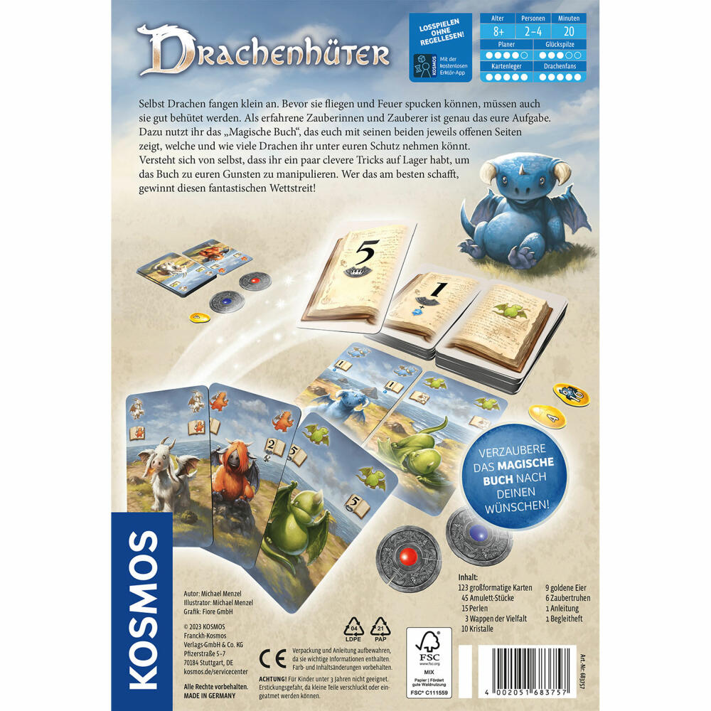 KOSMOS Dragon Keeper, card game, family game, board game, ages 8 and up, 683757