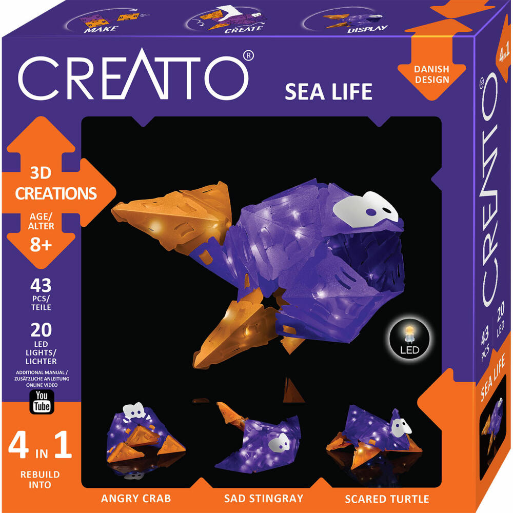 KOSMOS Creatto Water World / Sea Life, Craft Set, 3D Puzzle, Night Light, Luminous Figure, Decoration, Puzzle, 3591