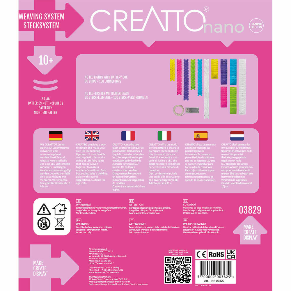 KOSMOS Creatto Rainbow / Rainbow World, craft set, 3D puzzle, night light, luminous figure, decoration, puzzle, 3829
