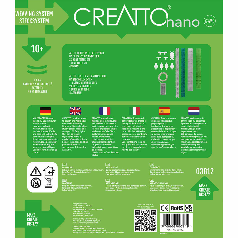 KOSMOS Creatto Dinosaur / Dino World, craft set, 3D puzzle, night light, luminous figure, decoration, puzzle, 3812