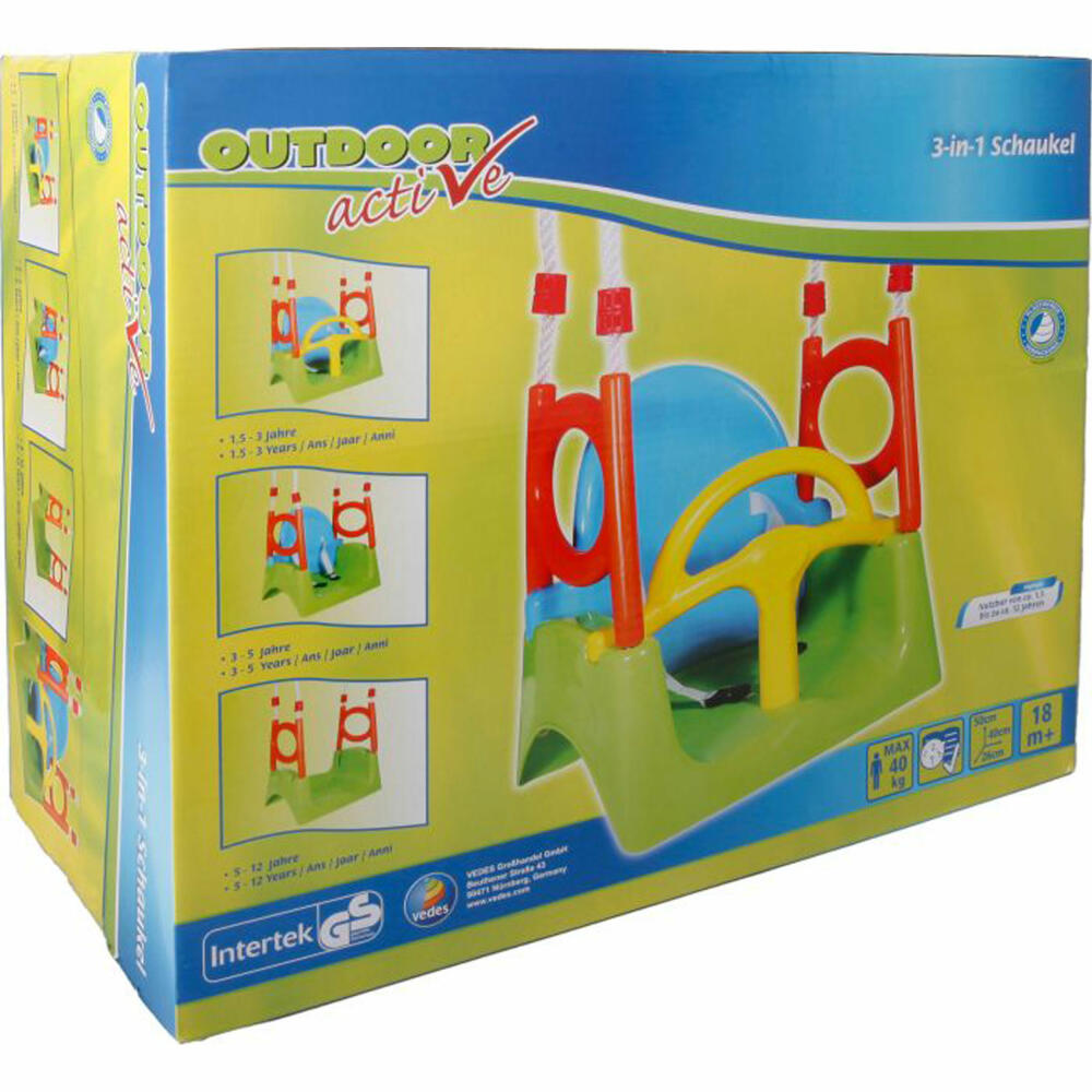 Outdoor Active 3 in 1 Schaukel, Schaukelsitz, Kinderschaukel, Gartenschaukel, ab 18 Monaten, 71702341