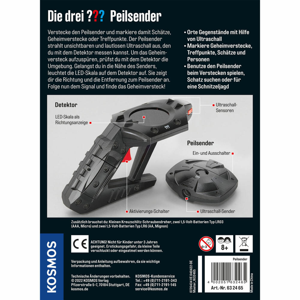 KOSMOS The Three ??? Tracking Device, Detective Set, Gadget, Detector, Toy, from 8 Years, 632465