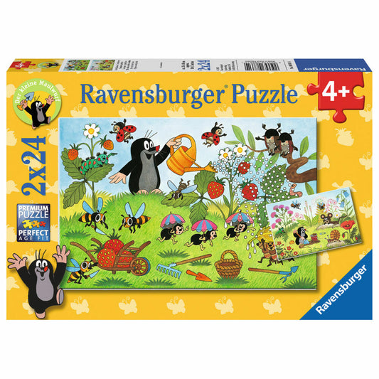 Ravensburger Puzzle Der Maulwurf Im Garten, Kinderpuzzle, Legespiel, Kinder Spiel, Puzzlespiel, Inklusive Mini-Poster, 2 x 24 Teile, 08861 4