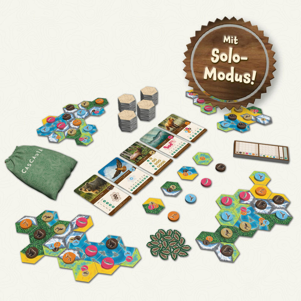 KOSMOS Cascadia - Im Herzen der Natur, Familienspiel, Legespiel, Spiel des Jahres 2022, ab 10 Jahren, 682590
