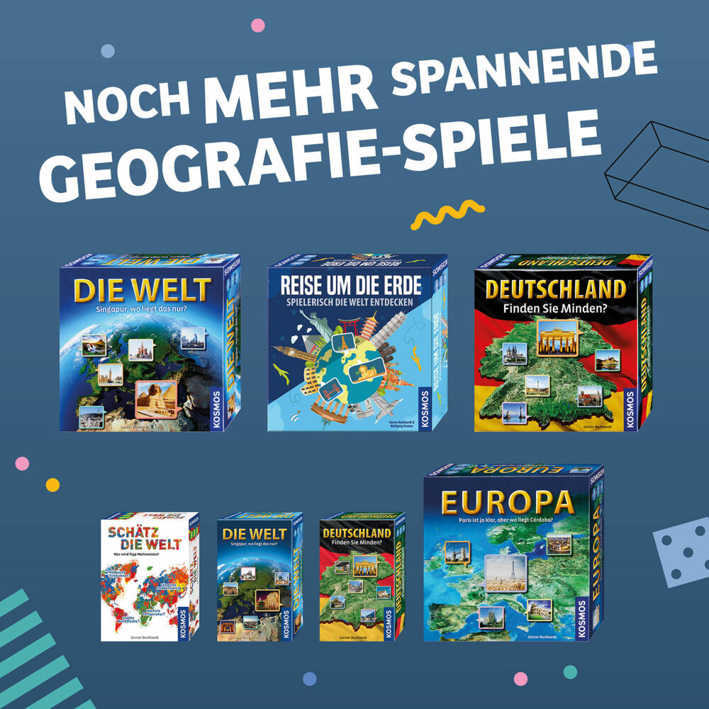 KOSMOS Schätz die Welt, Geografiespiel, Wissensspiel, Brettspiel, Kinderspiel, ab 10 Jahren, 682866