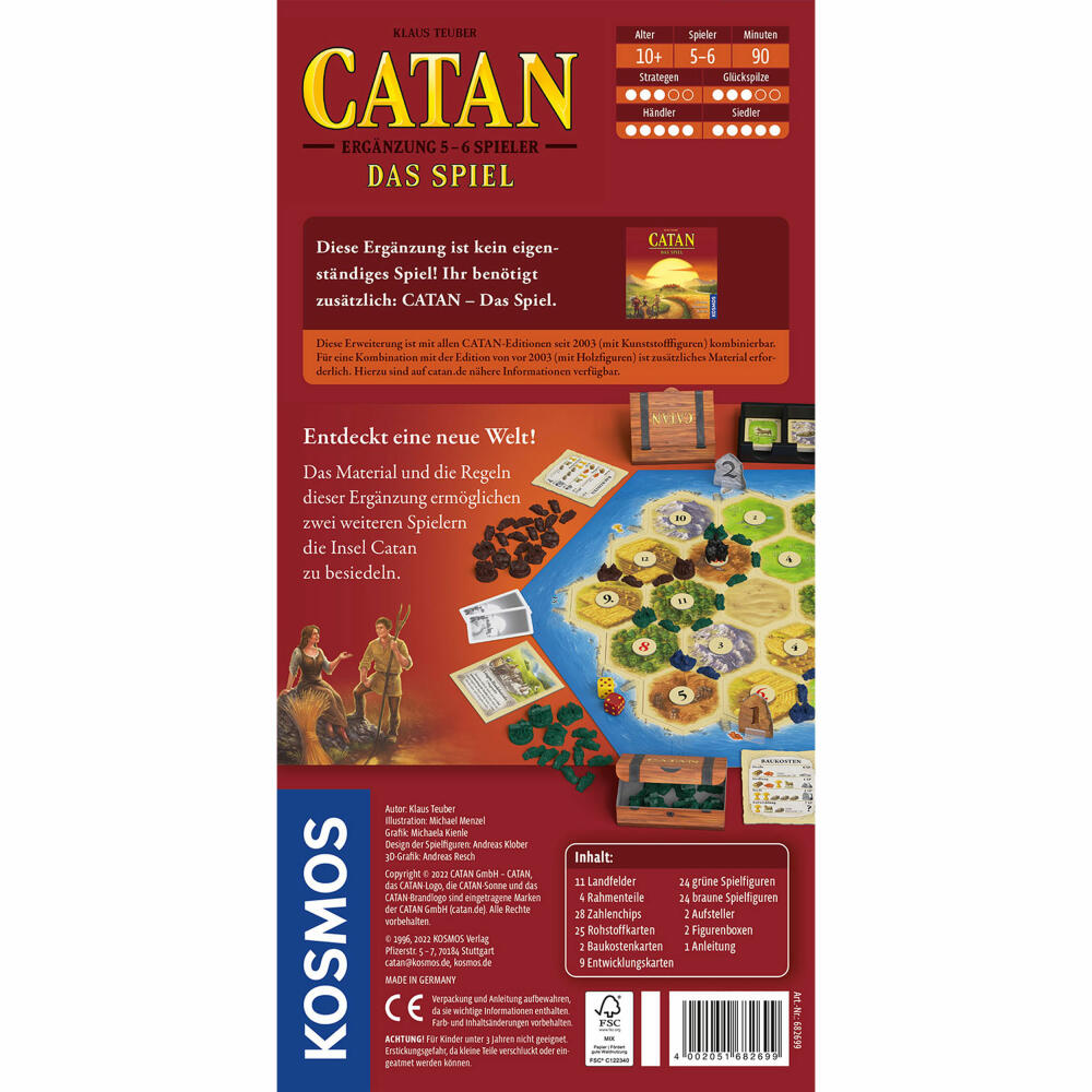 KOSMOS Catan - Expansion The Game, 5 - 6 players, strategy game, board game, 682699