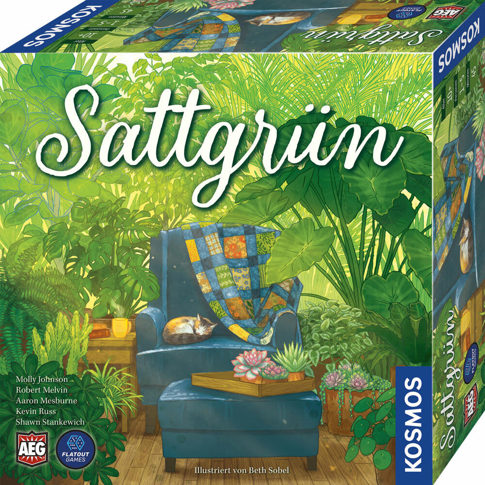 KOSMOS Sattgrün, strategy game, family game, board game, with solo variant, 683245
