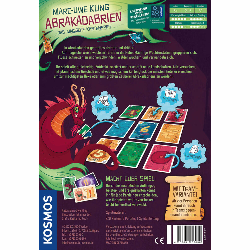 KOSMOS Abrakadabrien, card game, family game, board game, from 8 years, 683030