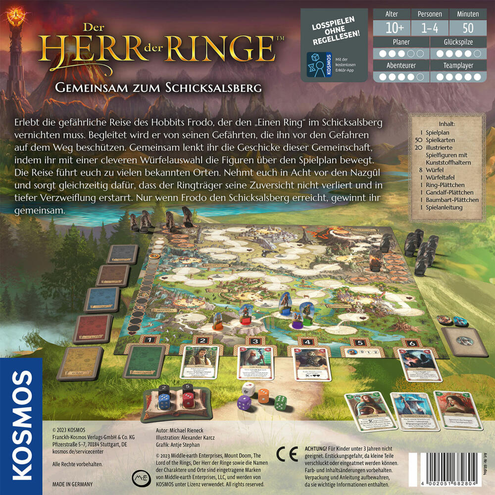 KOSMOS The Lord of the Rings - Together to Mount Doom, Cooperative Family Game, Board Game, 682804