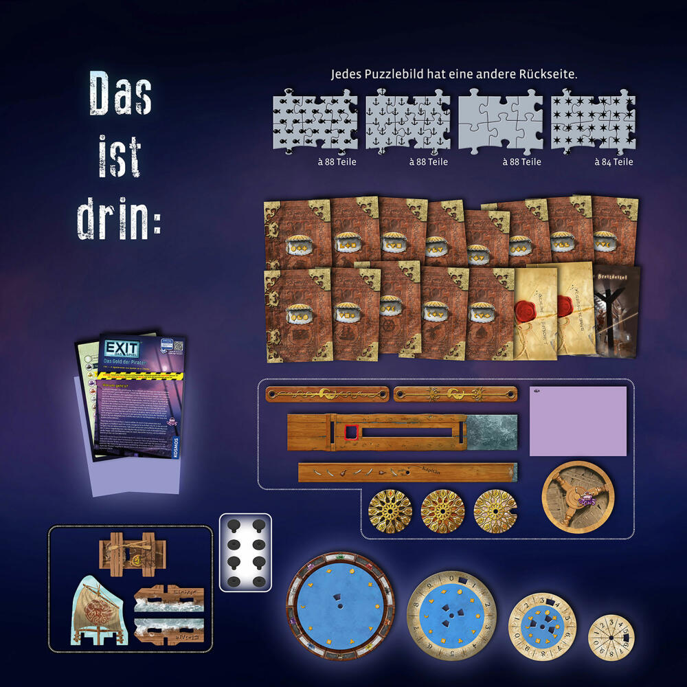 KOSMOS EXIT The Game + Puzzle - The Gold of the Pirates, Family Game, Puzzle Game, Escape Room Game, Level Advanced, 683108