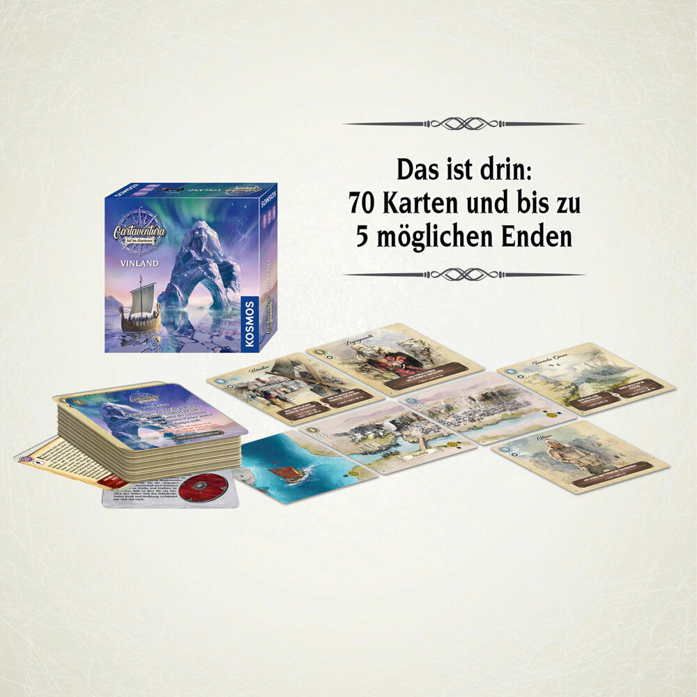 KOSMOS Cartaventura Vinland, Abenteuerspiel, Kartenspiel, Familienspiel, Reisespiel, ab 12 Jahren, 682538