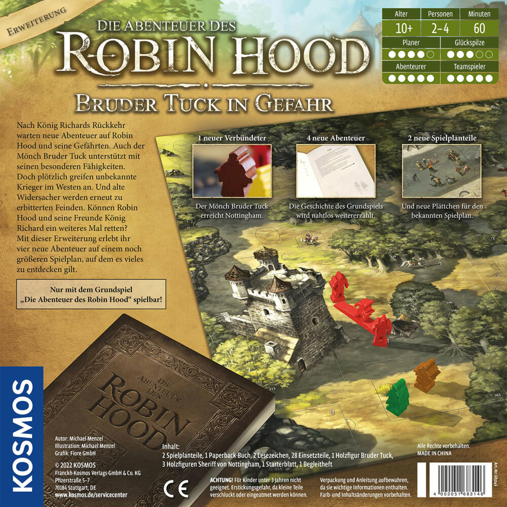 KOSMOS The Adventures of Robin Hood - Friar Tuck in Danger, Expansion, Cooperative Adventure Game, Family Game, 683146