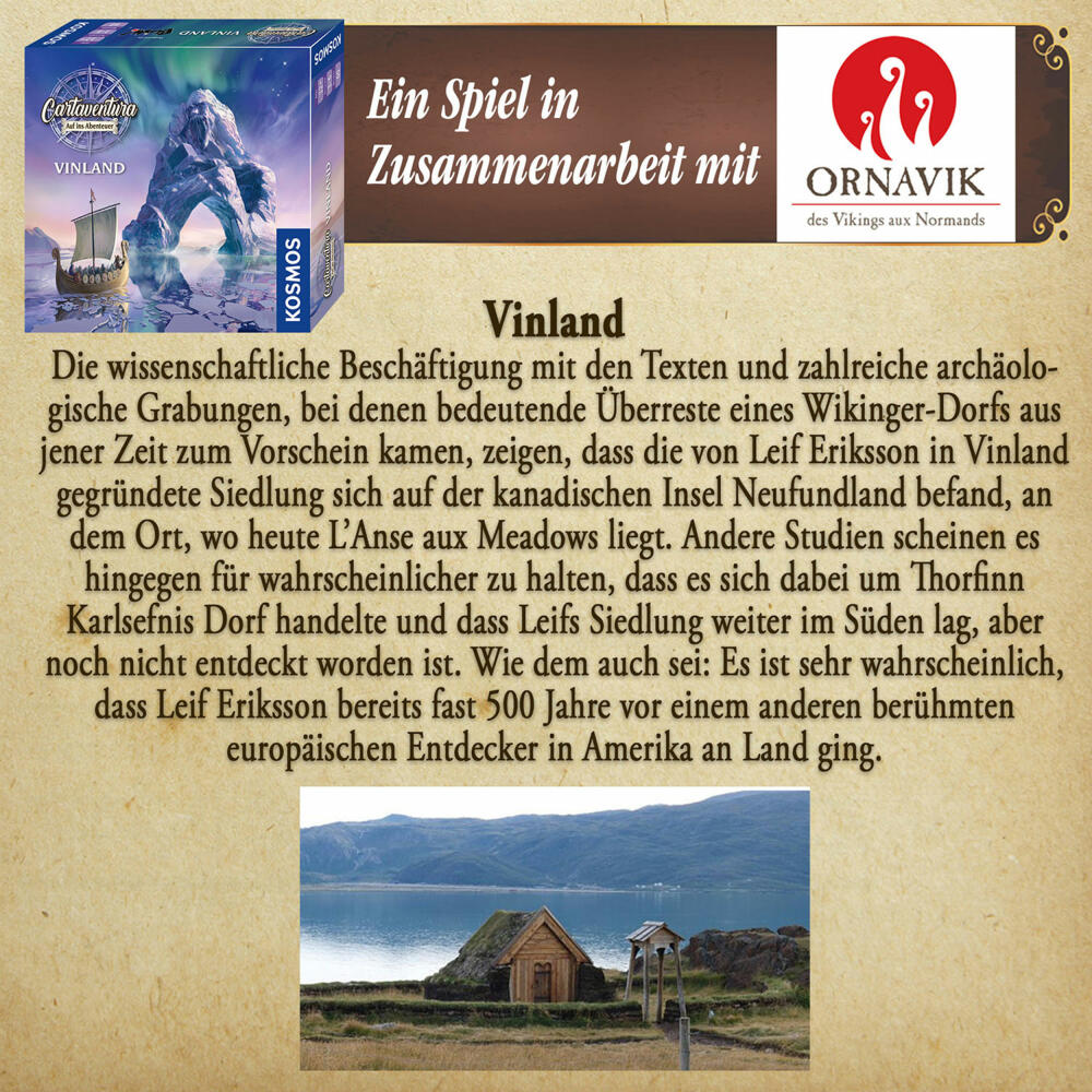 KOSMOS Cartaventura Vinland, Abenteuerspiel, Kartenspiel, Familienspiel, Reisespiel, ab 12 Jahren, 682538