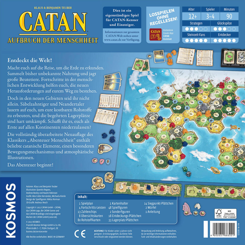 KOSMOS Catan - Awakening of Humanity, Strategy Game, Board Game, Adventure Game, 683221
