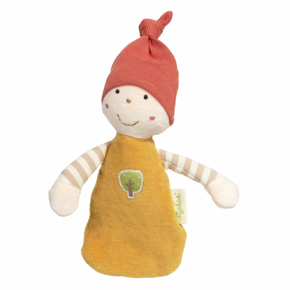sigikid Wichtel, Green Collection, Stoffpuppe, Kuschelpuppe, Kuscheltier, Greifling, Spielzeug, Baby, Gelb / Orange, 39575