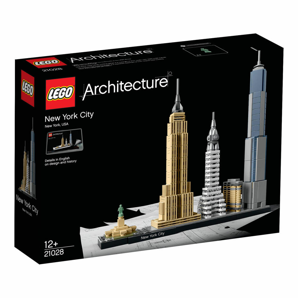 LEGO Architecture New York City, 598-tlg., Legosteine, Bausteine, Bau Steine, Spielzeug, Architektur, Gebäude, Ab 12 Jahren, 21028