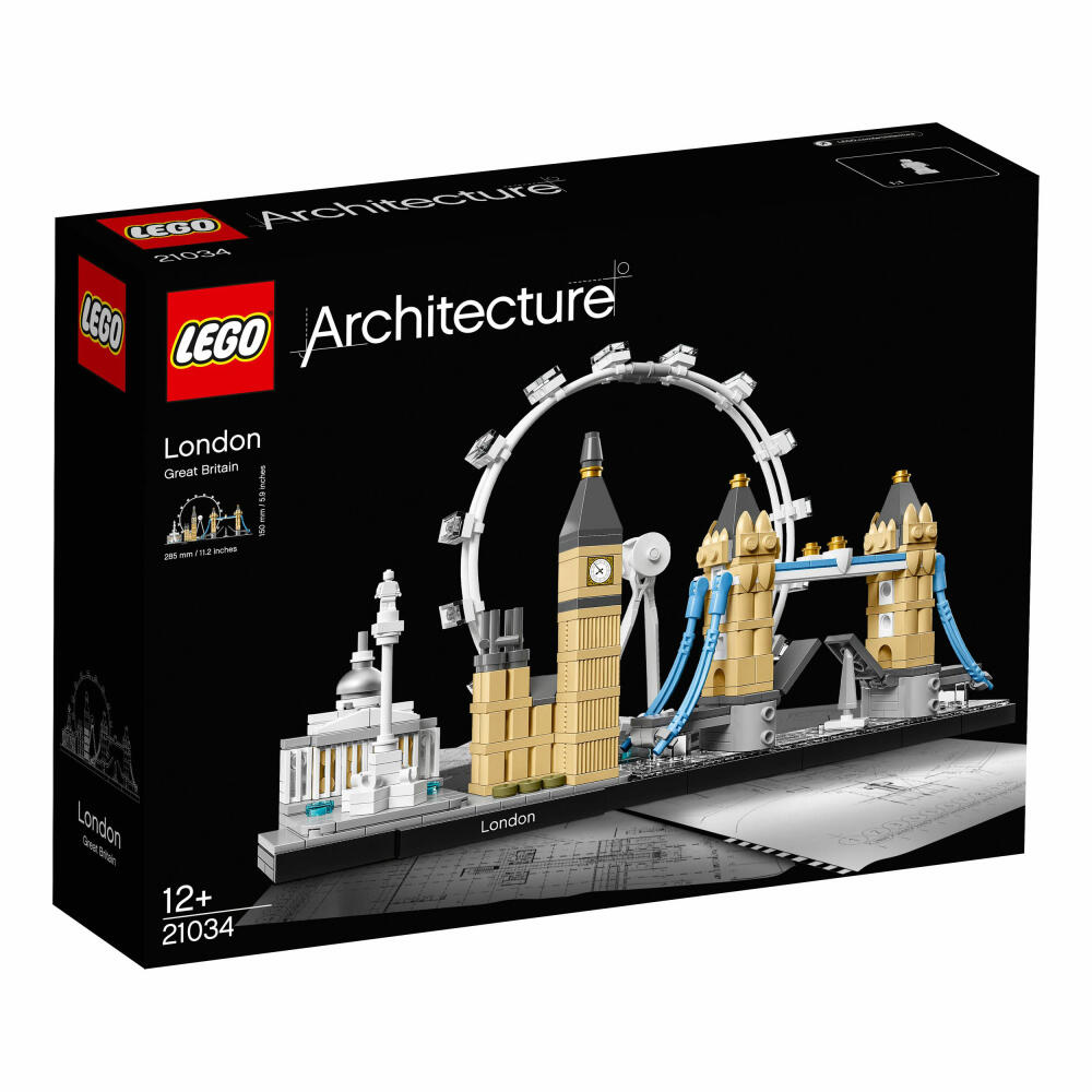 LEGO Architecture London, 468-tlg., Legosteine, Bausteine, Bau Steine, Spielzeug, Architektur, Gebäude, Ab 12 Jahren, 21034