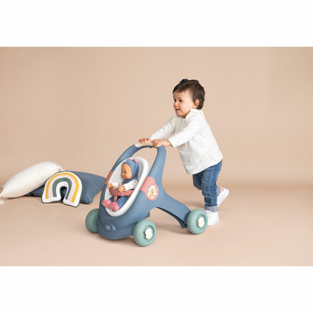 Little Smoby 3-in-1 baby walker with doll, baby walker, doll stroller, toy, 7600140308