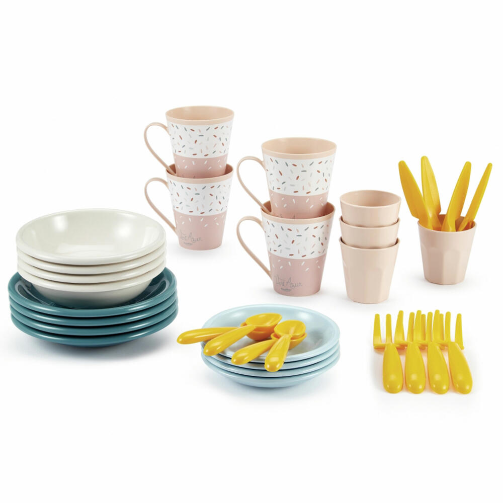 Ecoiffier Vert Azur Picnic Service, 35 pcs., Plates, Cutlery, Cups, Toys, Children, 7600001684