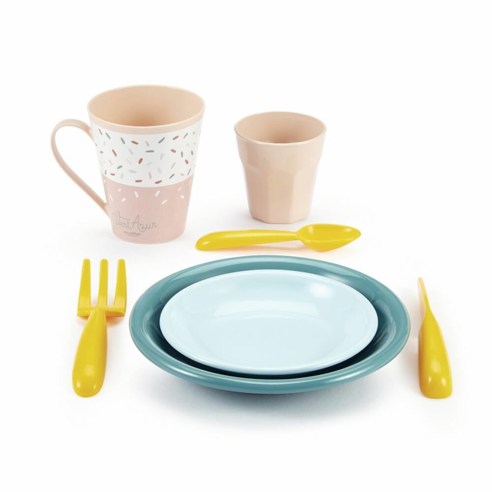 Ecoiffier Vert Azur Picnic Service, 35 pcs., Plates, Cutlery, Cups, Toys, Children, 7600001684