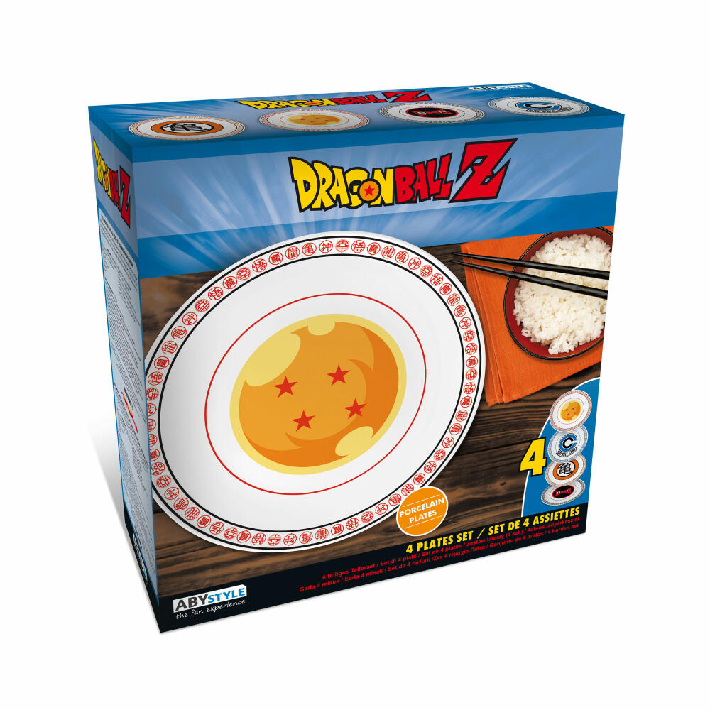 ABYstyle Teller-Set Dragonball Z 4-tlg., Speiseteller, Porzellan, 21 cm, ABYTAB009