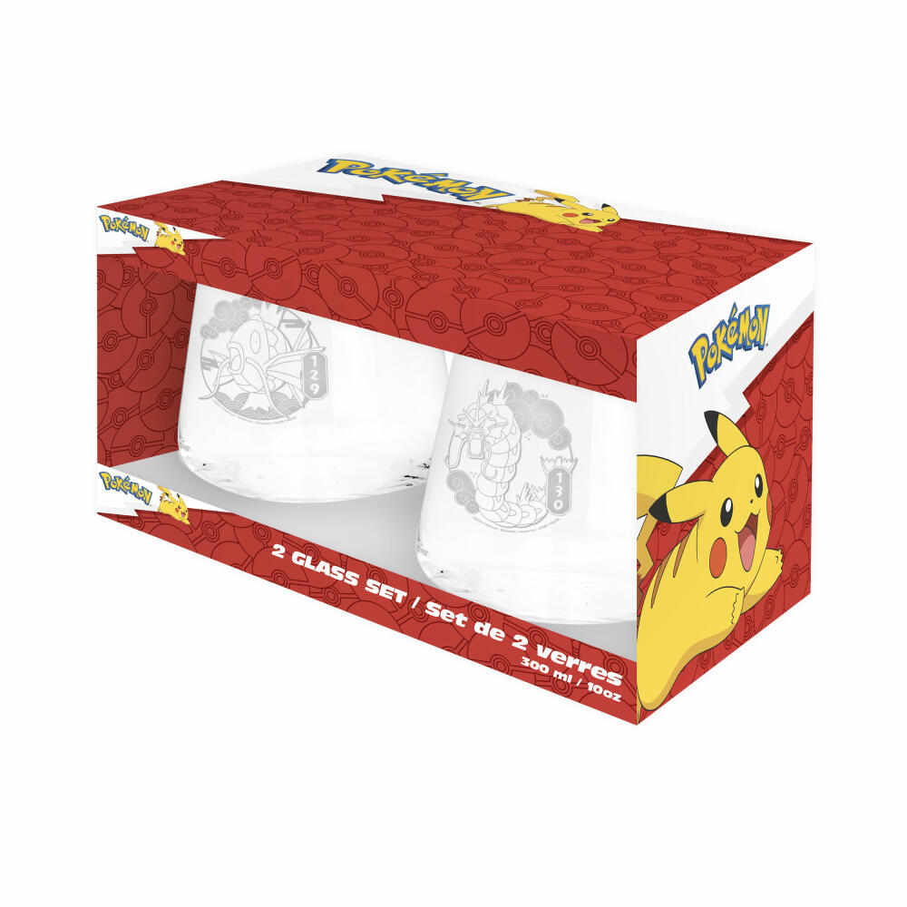 ABYstyle Gläser-Set Pokemon - Karpador & Garados, Whiskygläser, Glas, 300 ml, ABYVER286