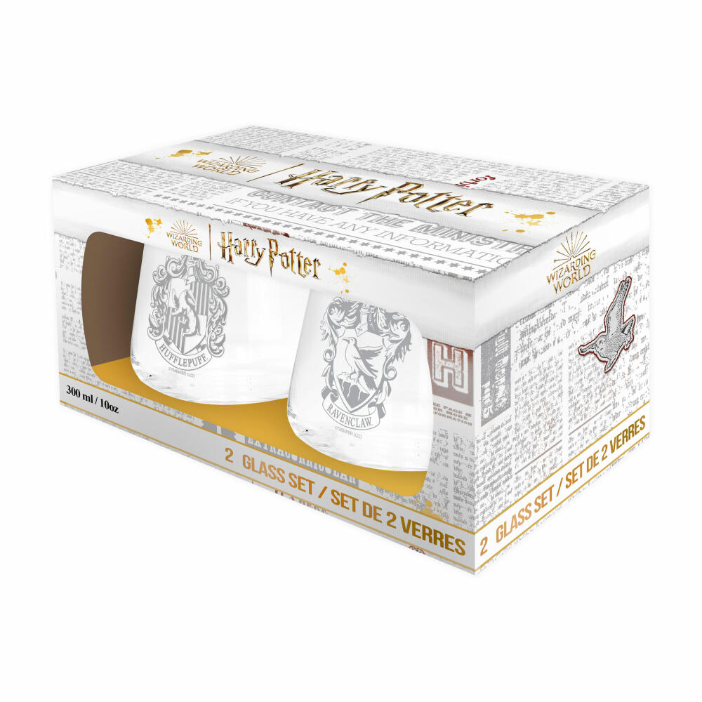 ABYstyle Gläser-Set Harry Potter 2-tlg. Ravenclaw & Hufflepuff, Glas, 300 ml, ABYVER296