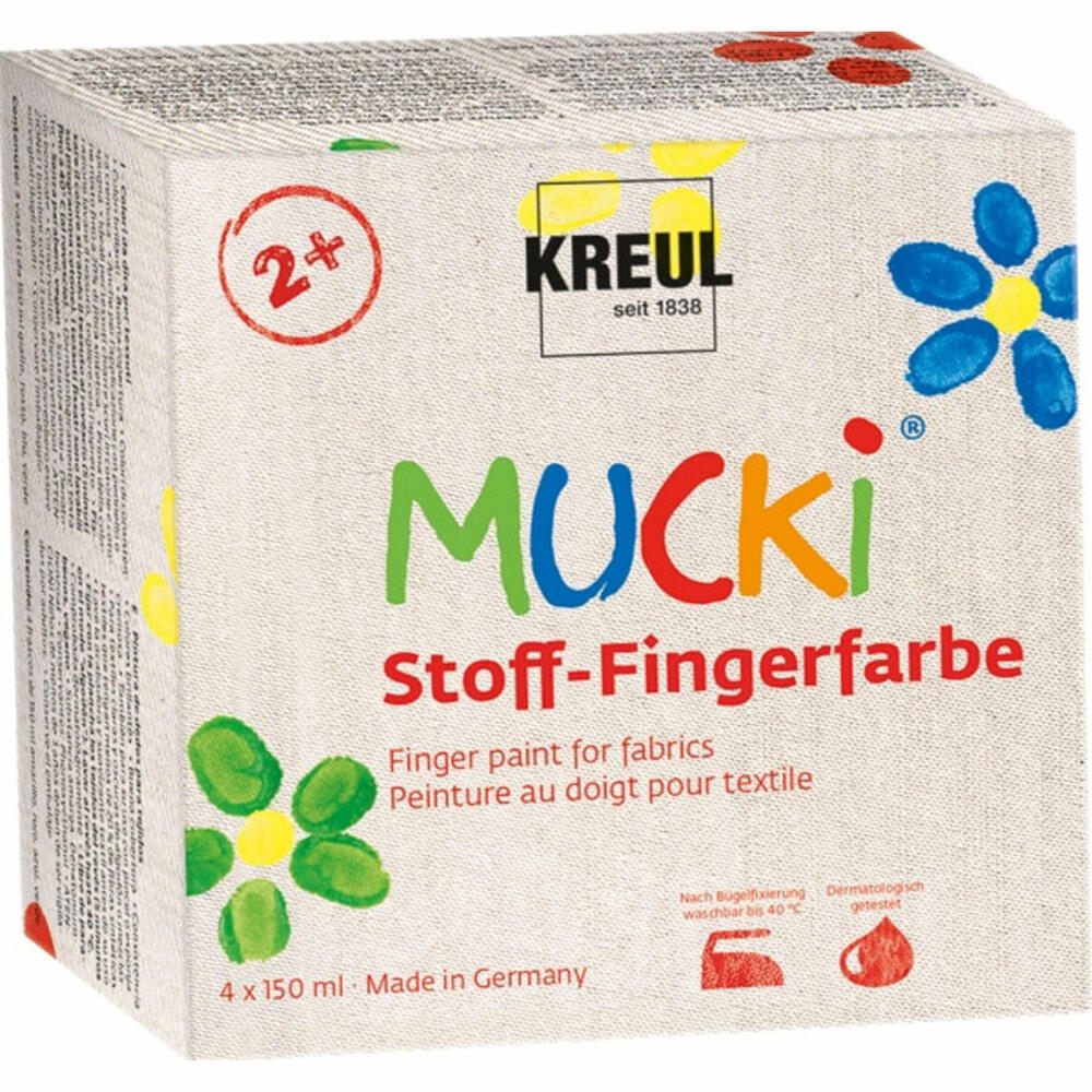 C. KREUL Kreul Hobby Line MUCKI fabric finger paint, 4 pcs., textile paint, finger paint, painting paint, 28400