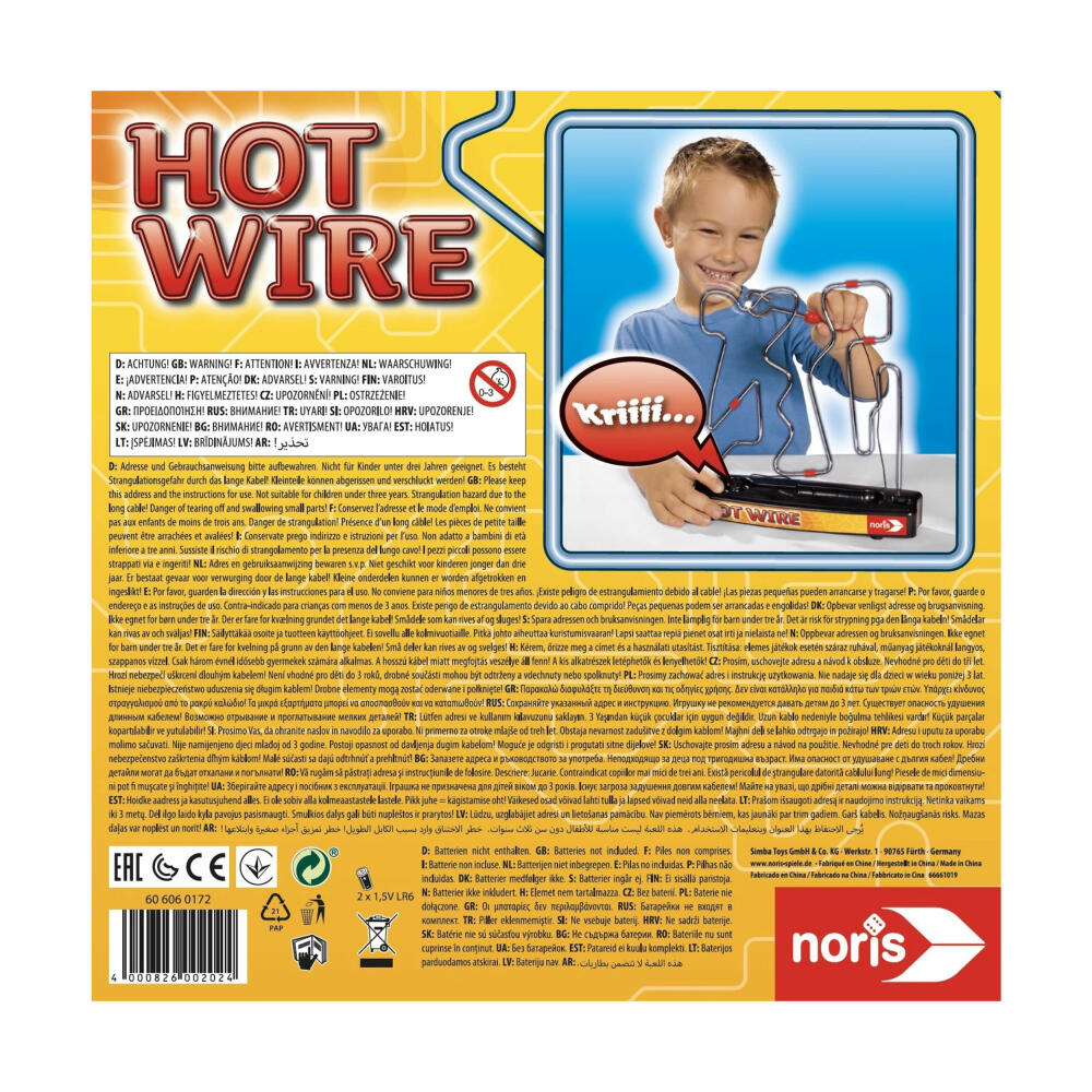 Noris Hot Wire, Hot Wire, Skill Game, Family Game, Children's Game, from 3 years, 606060172