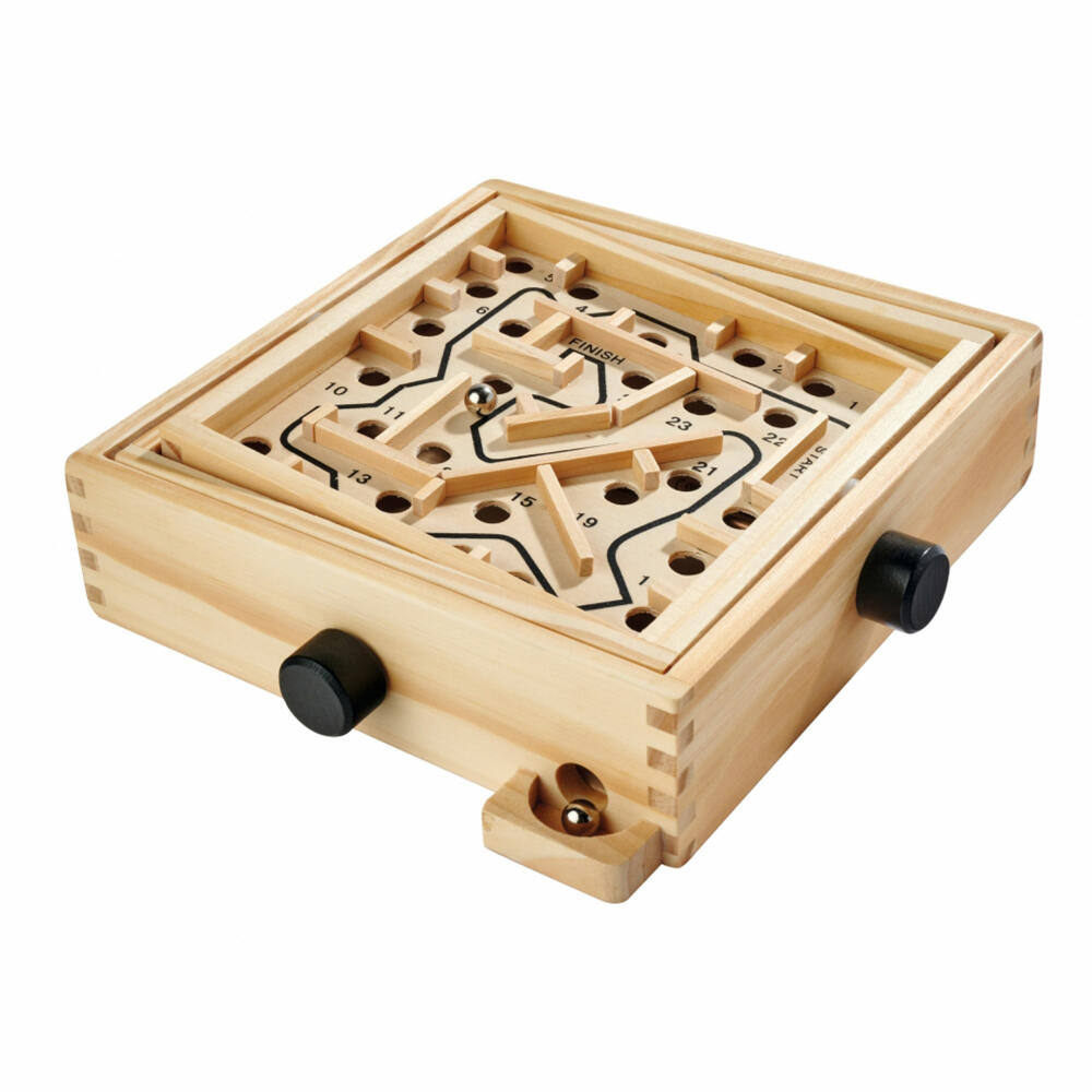 Noris Deluxe Holzlabyrinth, Labyrinth, Geduldsspiel, Balance Spiel, ab 6 Jahren, 606101983