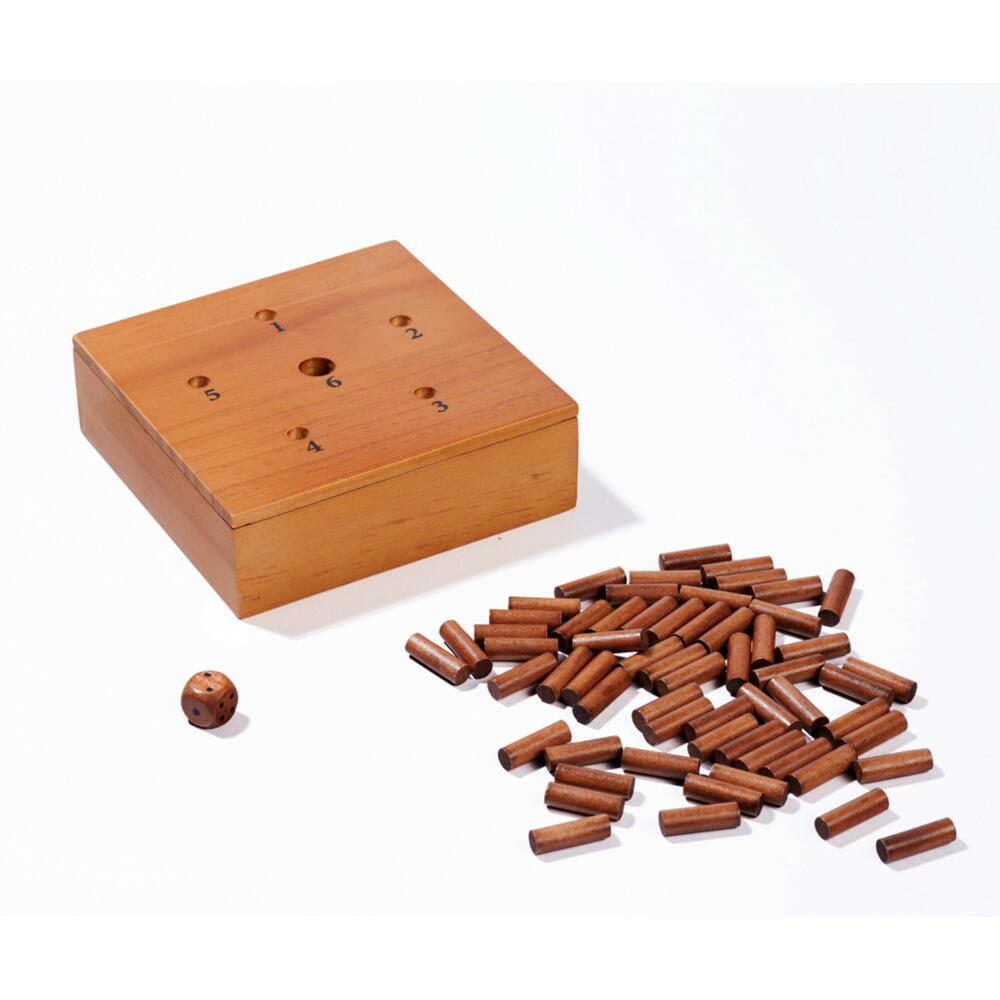Noris Deluxe Lucky 6, Spieleklassiker, Würfelspiel, 6 Raus, Gesellschaftsspiele, ab 6 Jahren, 606102046