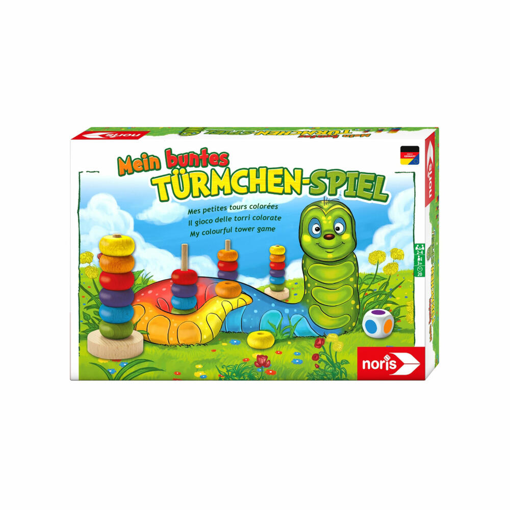 Noris My colorful tower game, tower game, children's game, color learning game, children's game, learning colors, 606011235
