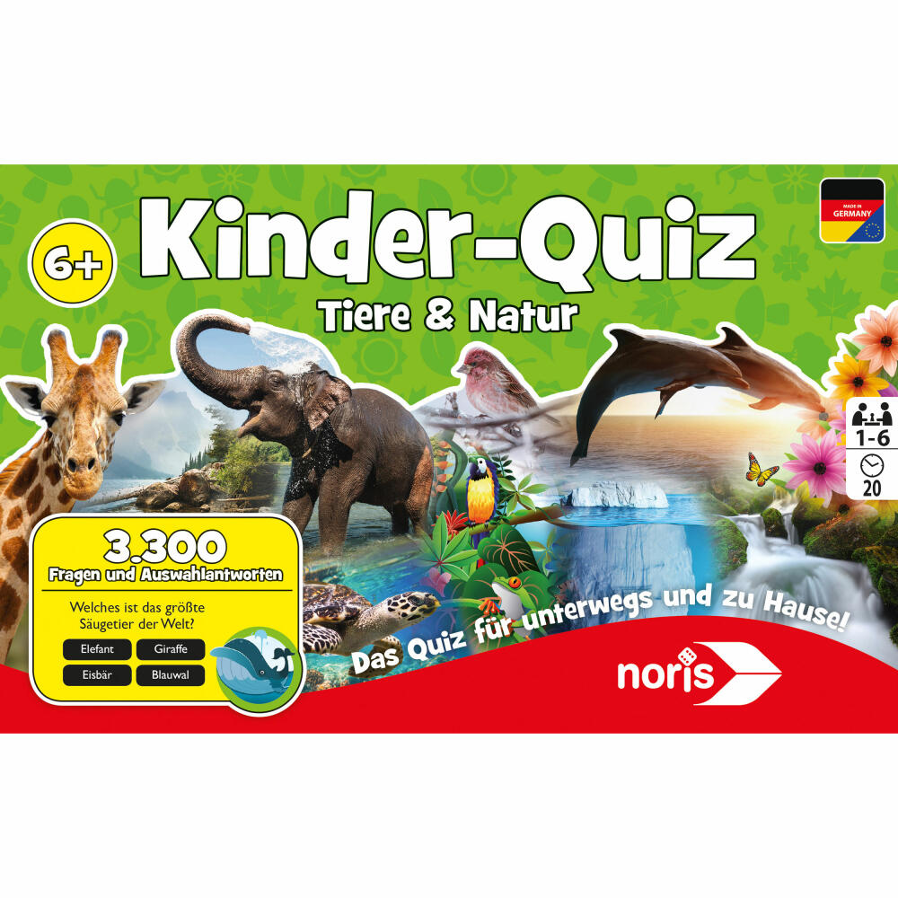 Noris Children's Quiz Animals & Nature, Quiz, Knowledge Game, Animal Questions, Children, Game, 606011629