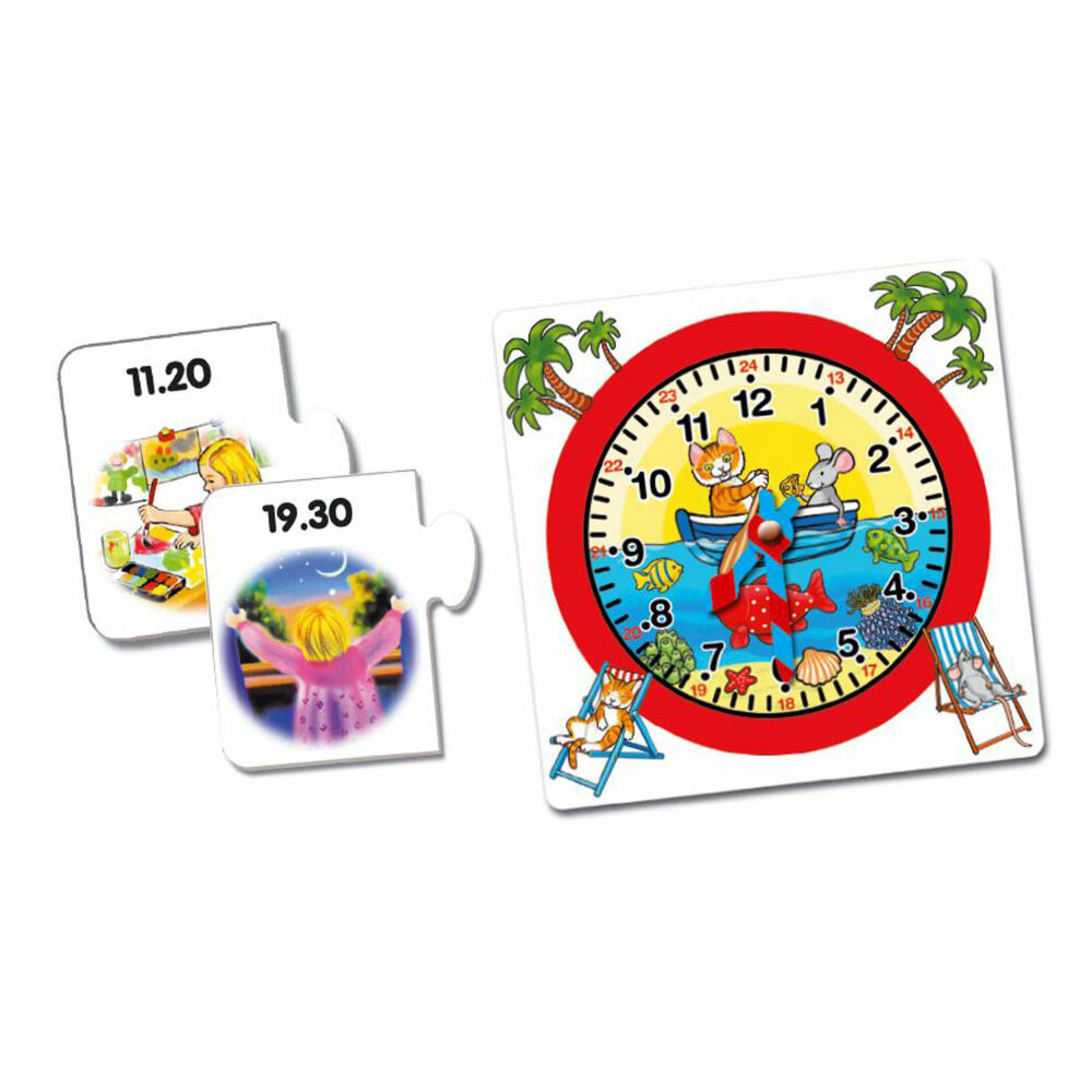 Noris Learn the Clock, Educational Game, Puzzle, Card Game, Time, Times, Children, Game, 606076152