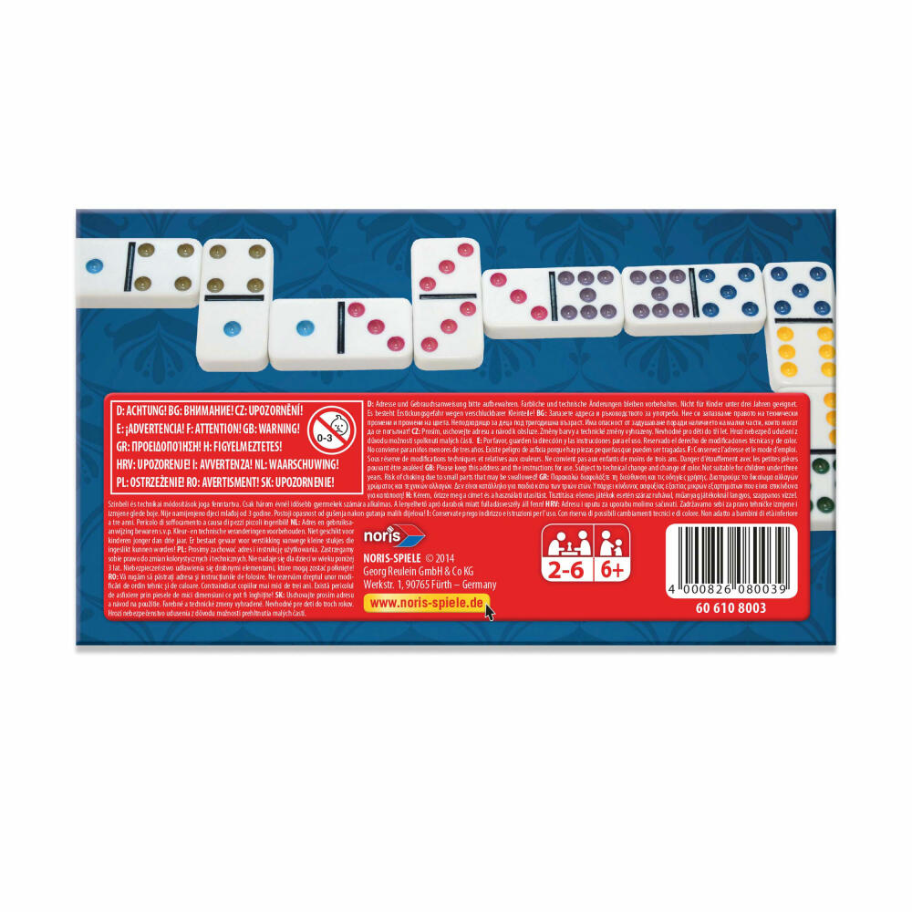 Noris Deluxe Double 9 Domino, Dominoes, Board Game, Family, Children, Game, 606108003