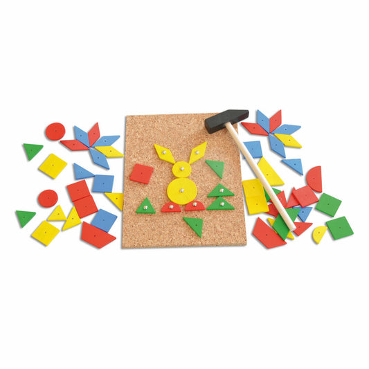 Noris Hammerspiel, Nagelspiel, Klopf, Hammerbrett, Motorikspielzeug, Spielzeug, Holz, 606049101