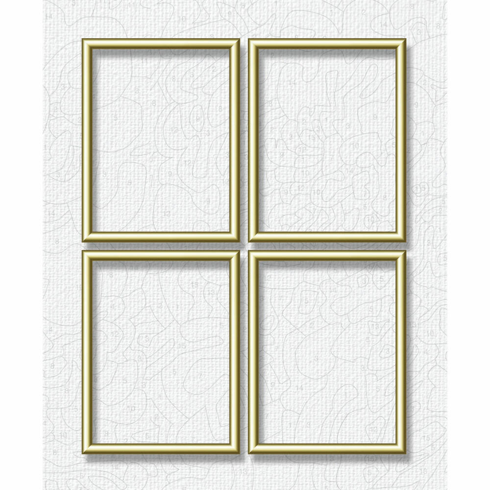 Schipper Malen nach Zahlen Alurahmen, Bilderrahmen, Quattro, Gold, 18 x 24 cm, 4 Stück, 605170704