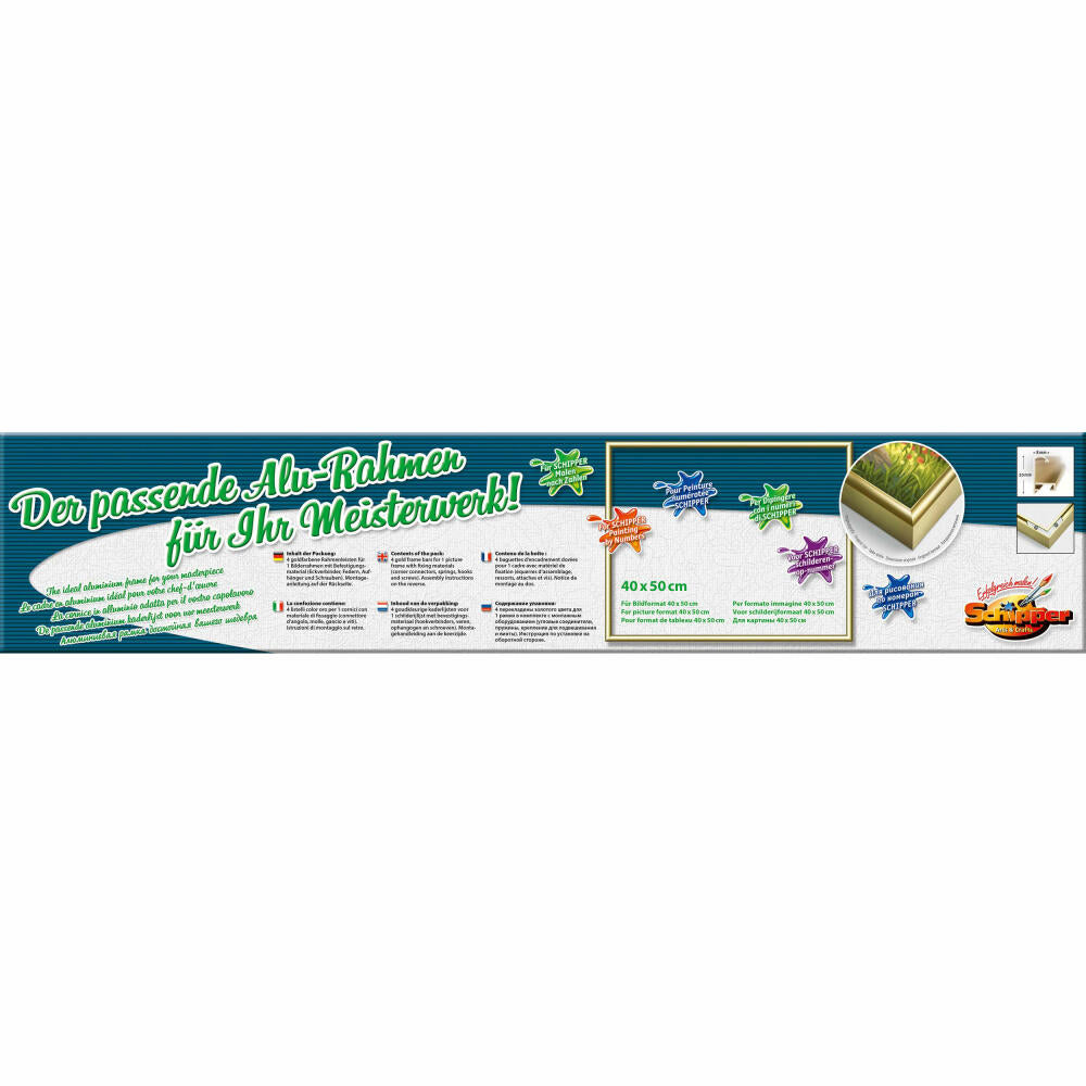 Schipper Arts & Crafts Paint by Numbers Aluminum Frame, Picture Frame, Gold, 40 x 50 cm, 605110710