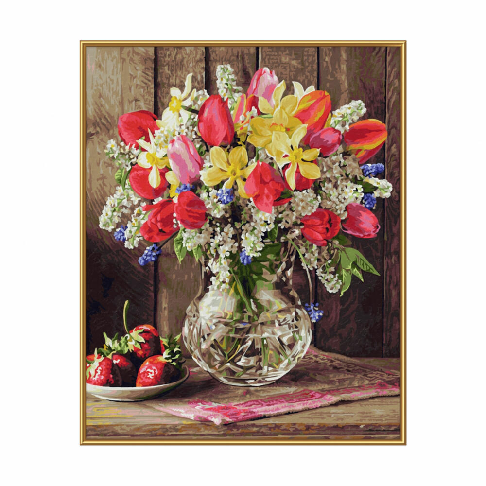 Schipper Painting by Numbers A Greeting from the Cottage Garden, Master Class Premium, Coloring Page, Wall Picture, 40 x 50 cm, 609130790