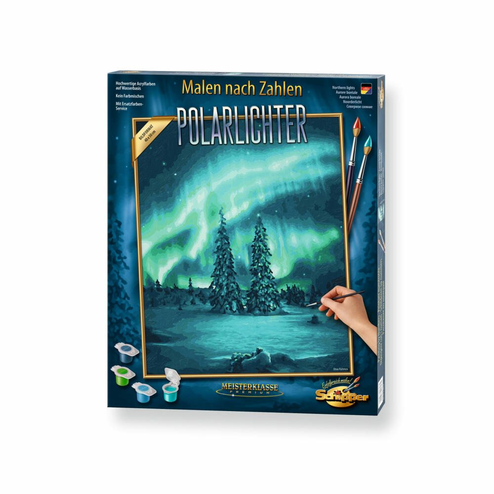 Schipper Painting by Numbers Northern Lights, Master Class Premium, Coloring Page, Wall Picture, 40 x 50 cm, 609130813