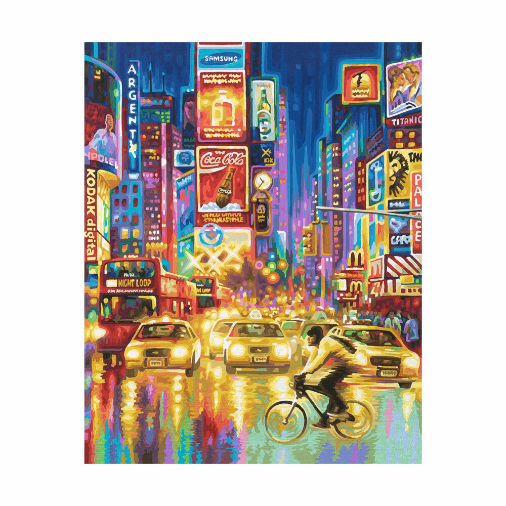 Schipper Malen nach Zahlen New York City Times Square bei Nacht, Meisterklasse Premium, Malvorlage, Wandbild, 40 x 50 cm, 609130815