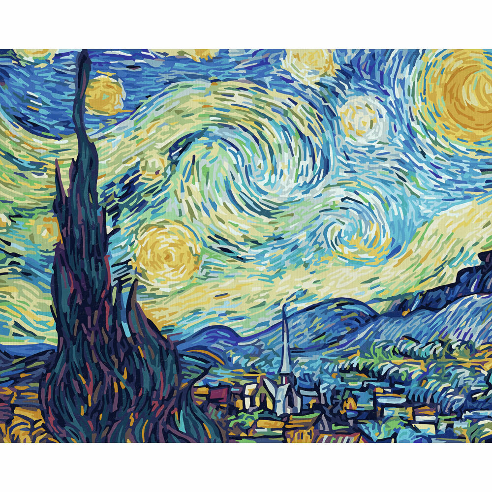 Schipper Painting by Numbers Starry Night, Master Class Premium, Coloring Page, Wall Picture, 40 x 50 cm, 609130816