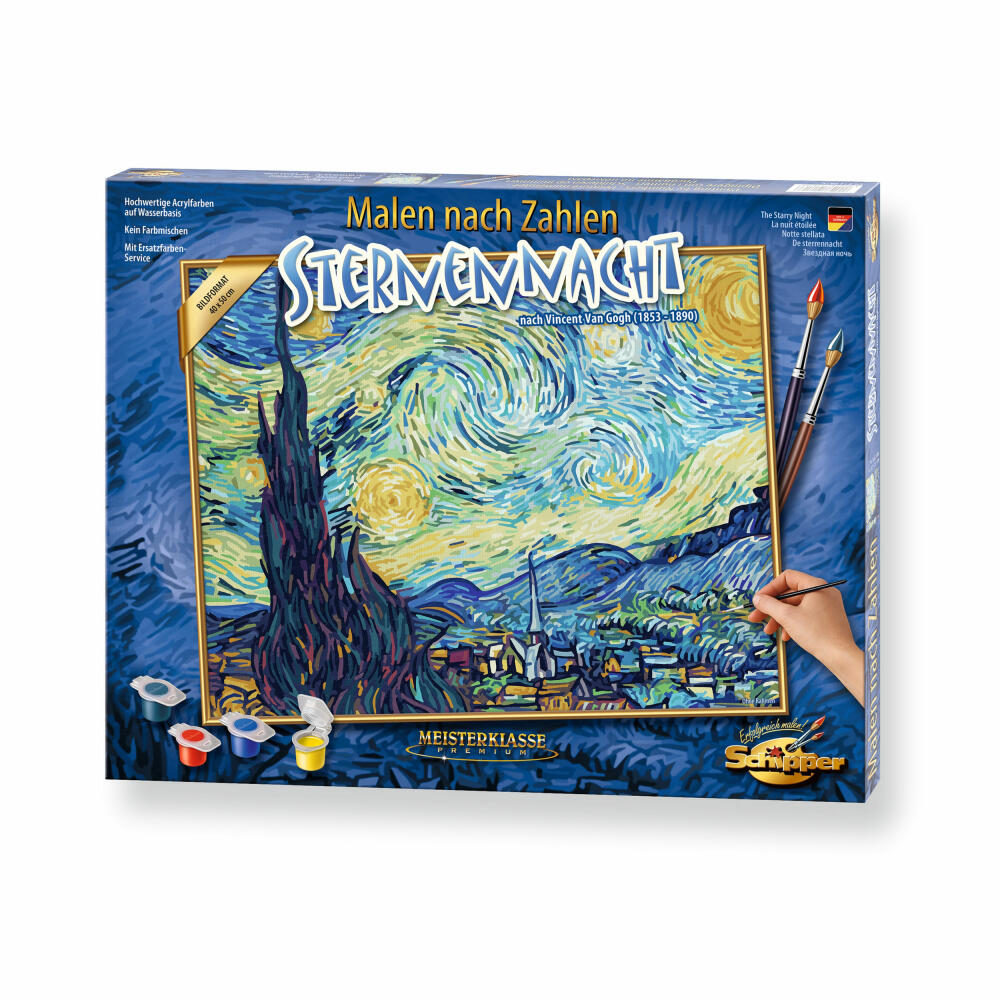 Schipper Painting by Numbers Starry Night, Master Class Premium, Coloring Page, Wall Picture, 40 x 50 cm, 609130816