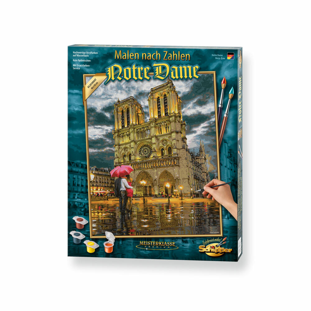 Schipper Painting by Numbers The Cathedral of Notre-Dame in Paris, Master Class Premium, Coloring Page, Wall Picture, 40 x 50 cm, 609130817