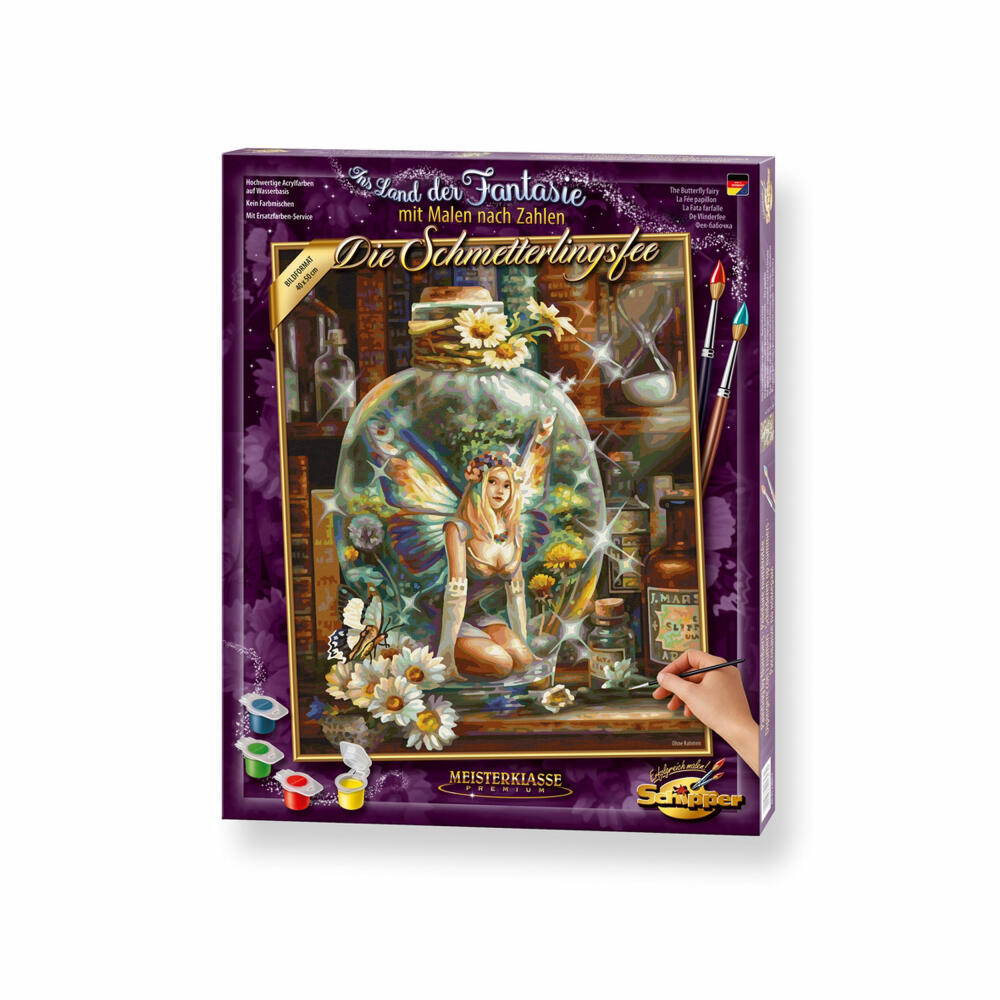 Schipper Painting by Numbers The Butterfly Fairy, Master Class Premium, Coloring Page, Wall Picture, 40 x 50 cm, 609130843