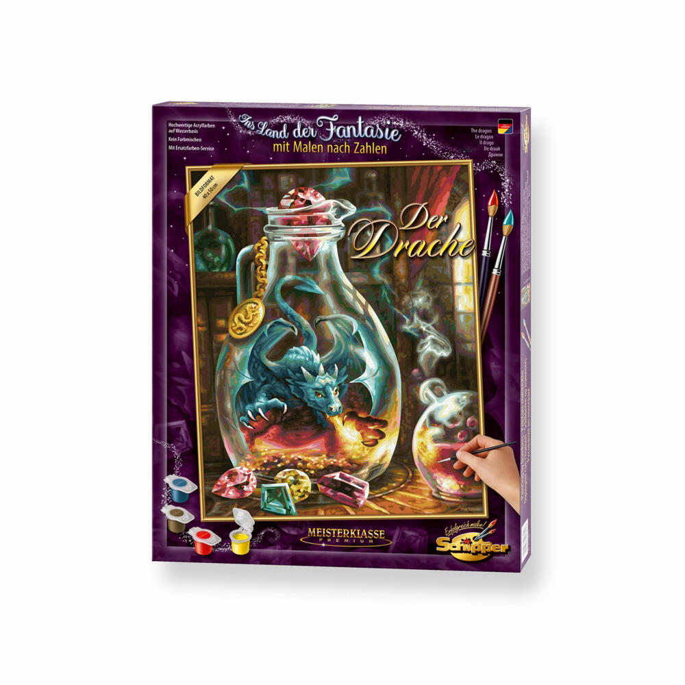 Schipper Painting by Numbers The Dragon, Master Class Premium, Coloring Page, Wall Picture, 40 x 50 cm, 609130845