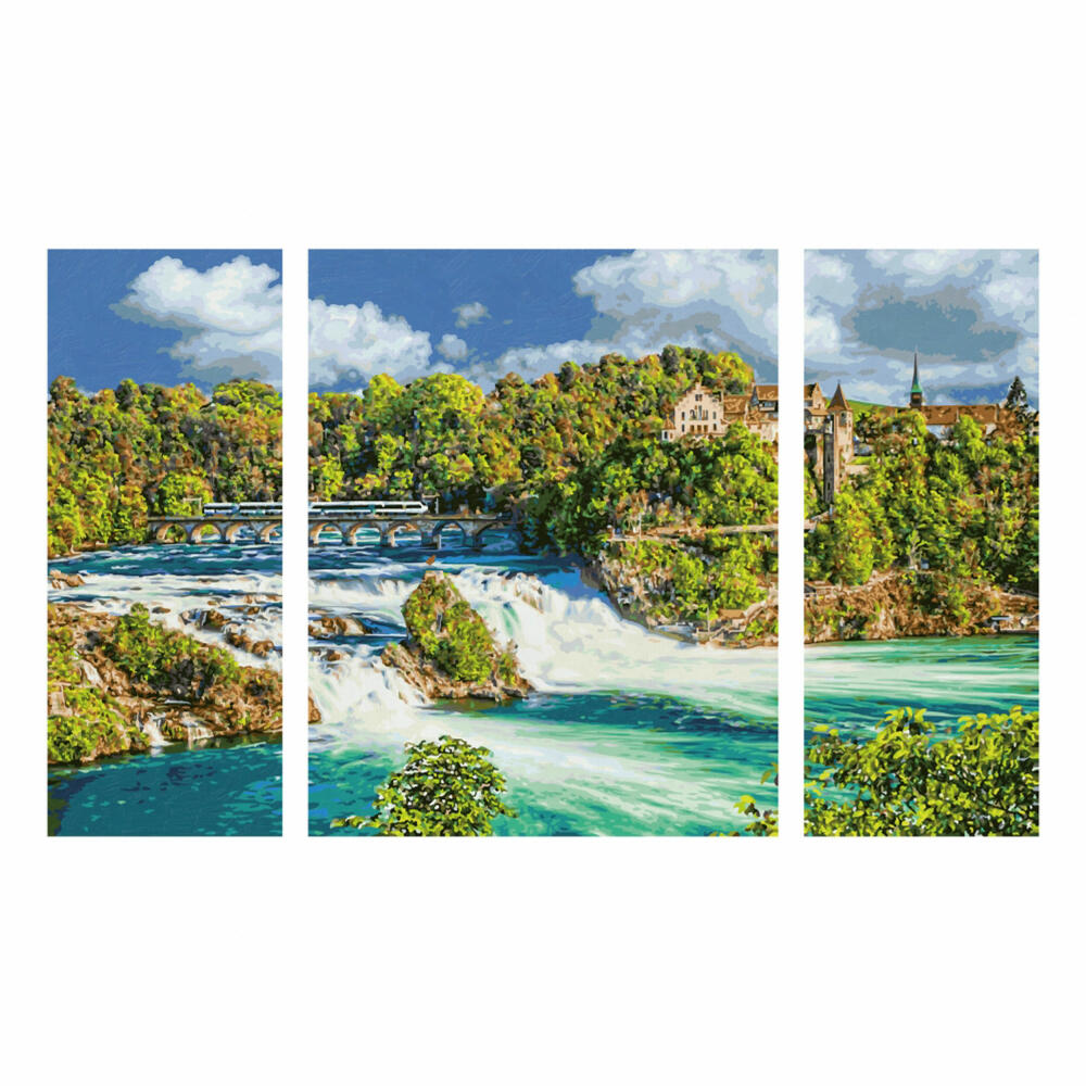 Schipper Painting by Numbers Natural Spectacle Rhine Falls, Master Class Triptych, Coloring Page, Mural, 609260888